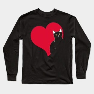 Cat Valentines Day Boys Girls Valentine Long Sleeve T-Shirt